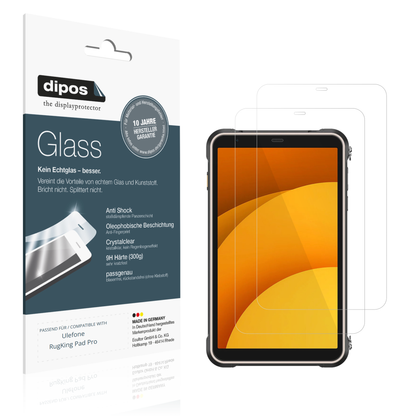 Klare Displayschutzfolie von dipos passend für Ulefone RugKing Pad Pro, 9H kratzfest und blasenfrei montiert