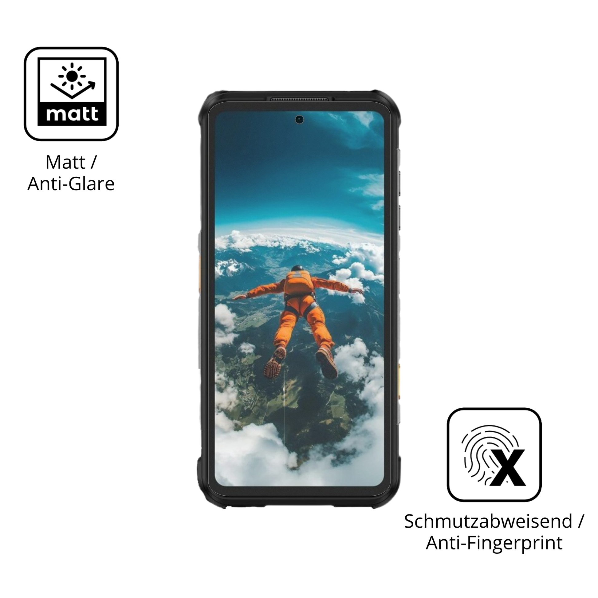Dünne und entspiegelnde Folie passend zugeschnitten für Ulefone RugOne Xever 7 Pro