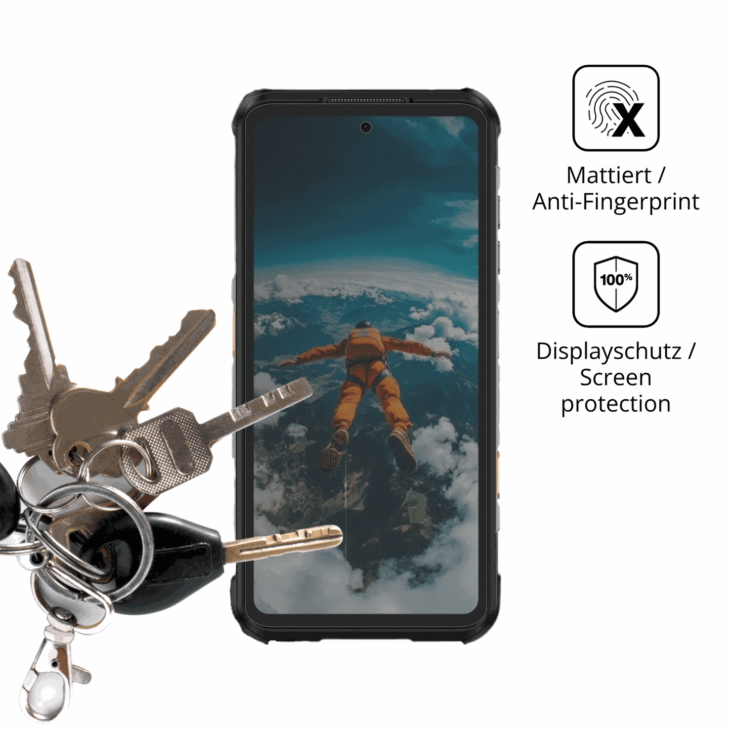 dipos Displayschutz für Ulefone RugOne Xever 7 Pro, mattierte Oberfläche, Blickschutzfilter und perfekter Passform