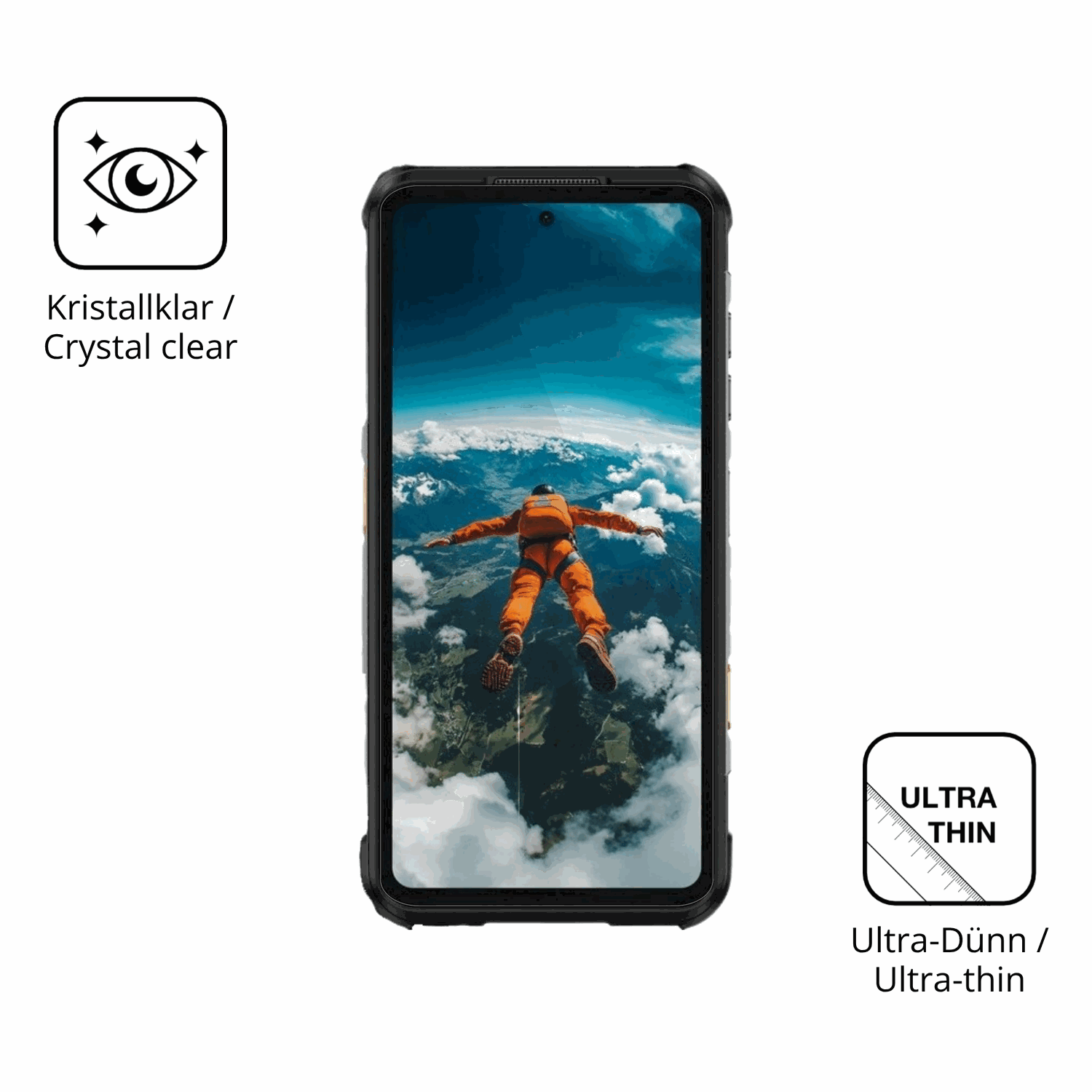 Dünne und klare Folie passend zugeschnitten für Ulefone RugOne Xever 7 Pro