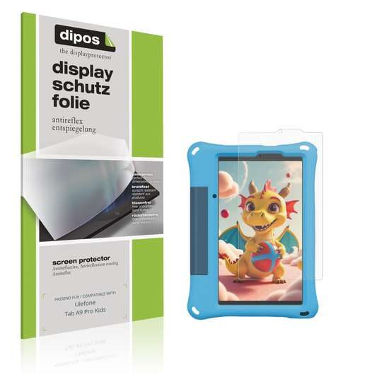 Matte Displayschutzfolie von dipos passend für ulefonetab a9 pro kids, präziser Zuschnitt und blasenfrei montiert