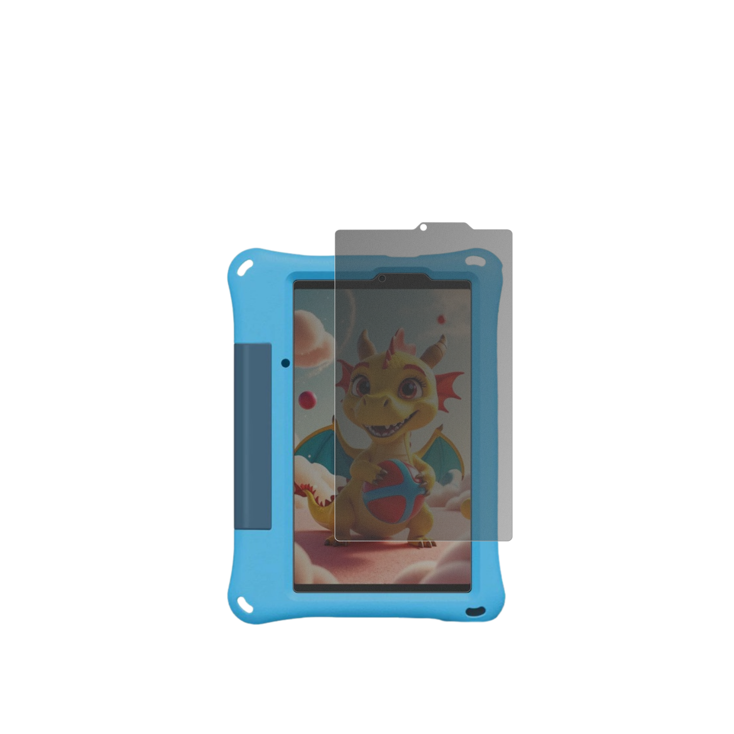 ulefonetab a9 pro kids mit aufgebrachtem dipos Displayschutz, der seitliche Einblicke blockiert