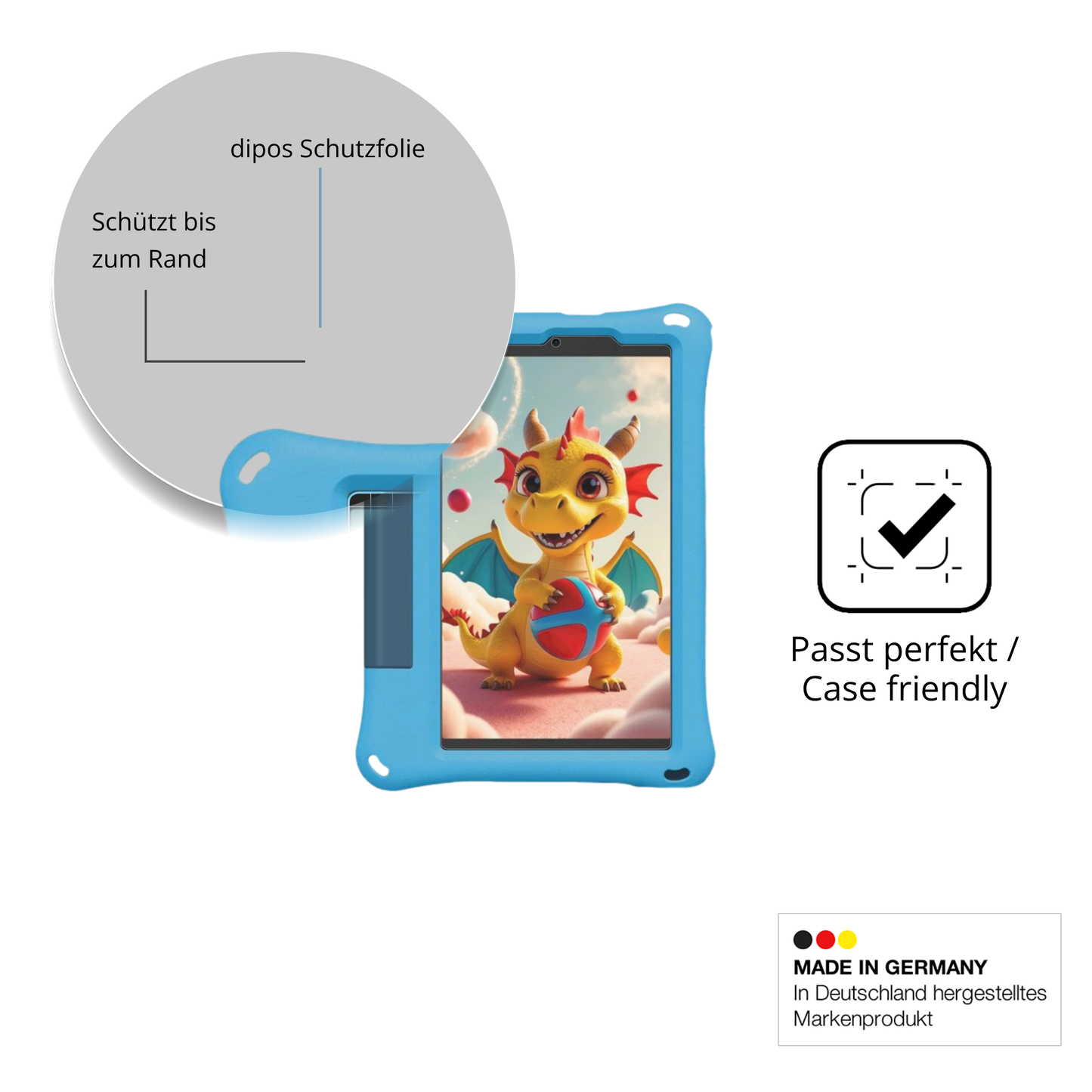 Schutzglasfolie mit optimaler Passform, zur Verwendung mit Hüllen geeignet