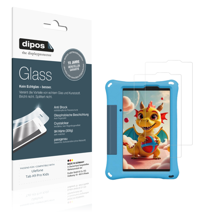 Klare Displayschutzfolie von dipos passend für ulefonetab a9 pro kids, 9H kratzfest und blasenfrei montiert