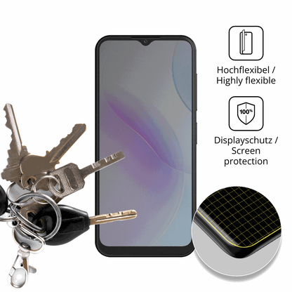 dipos Displayschutz für uleway T6501, mit Blickschutzfilter und perfekter Passform auch für die Rundungen