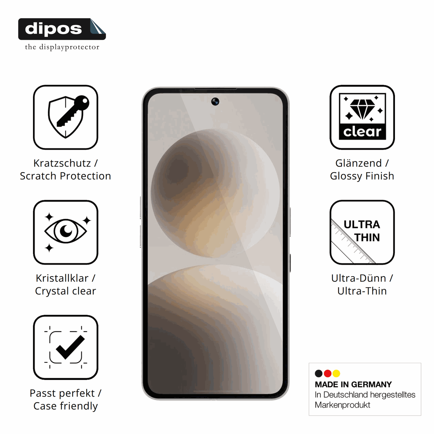 Displayschutz hergestellt in Deutschland, höchste Qualität made in Germany