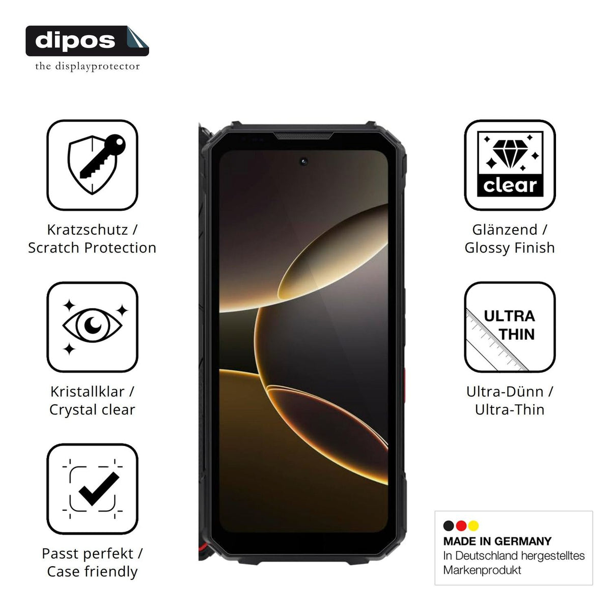 Displayschutz hergestellt in Deutschland, höchste Qualität made in Germany