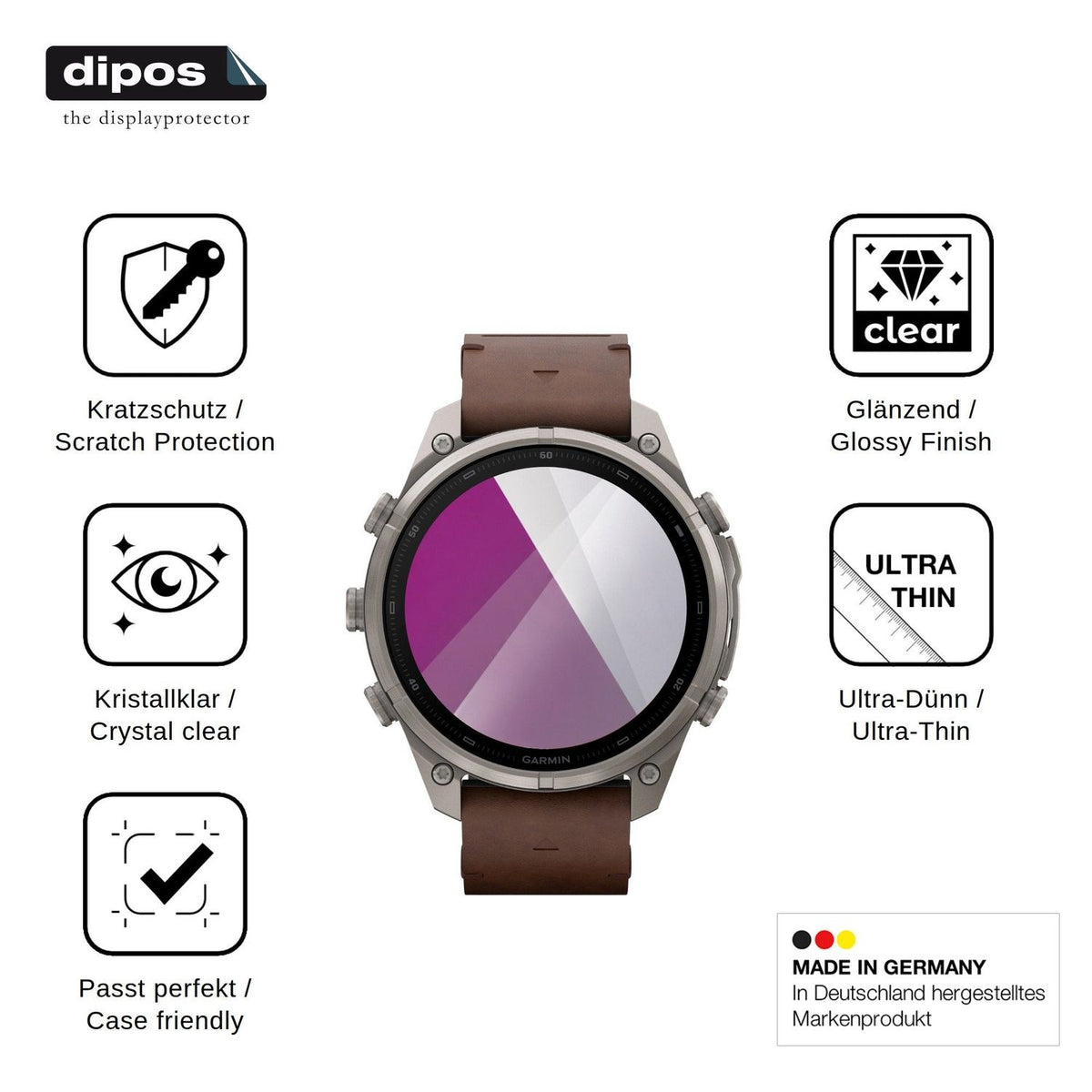 6x Schutzfolie klar für Garmin Fenix 9 Display-Schutzfolie