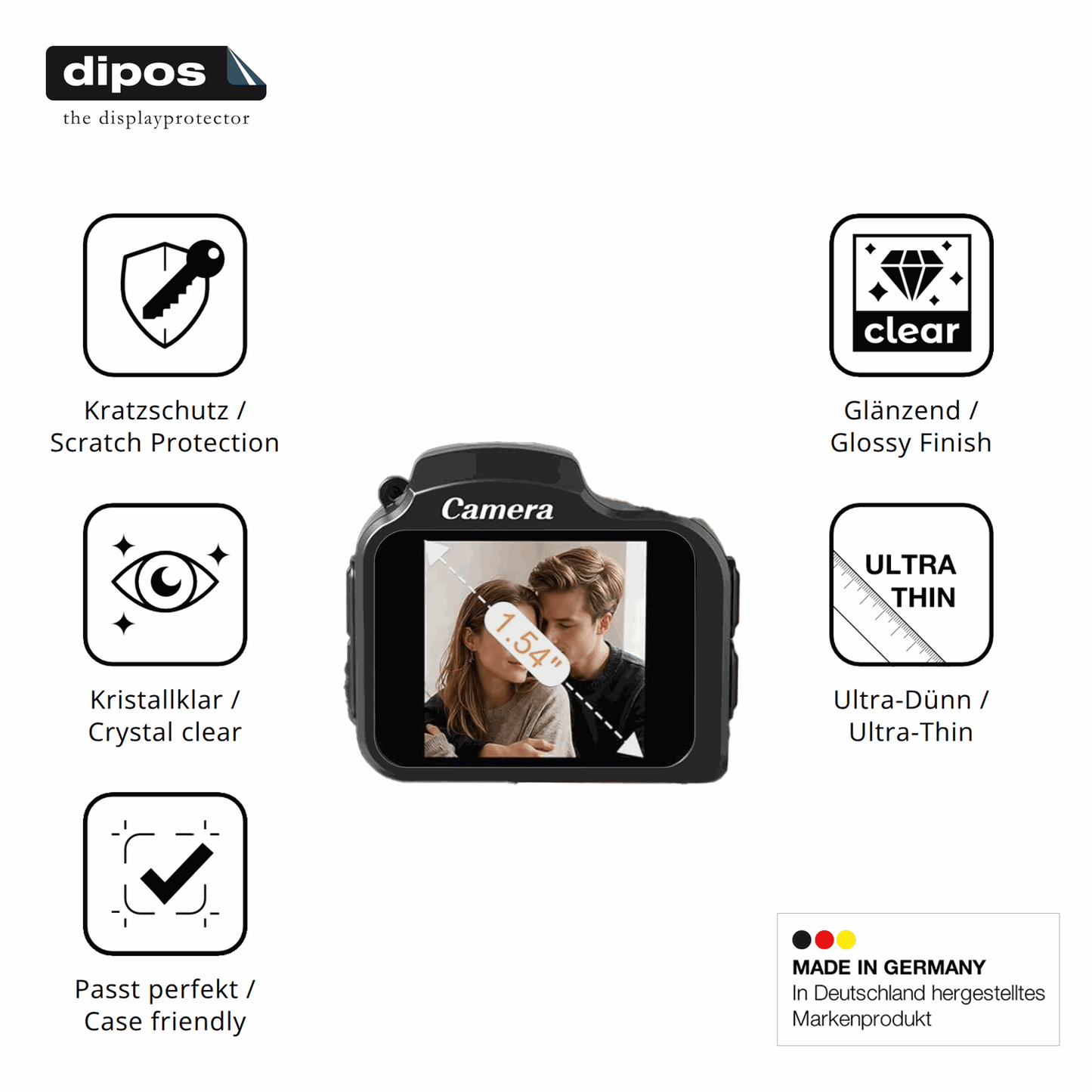 Displayschutz hergestellt in Deutschland, höchste Qualität made in Germany