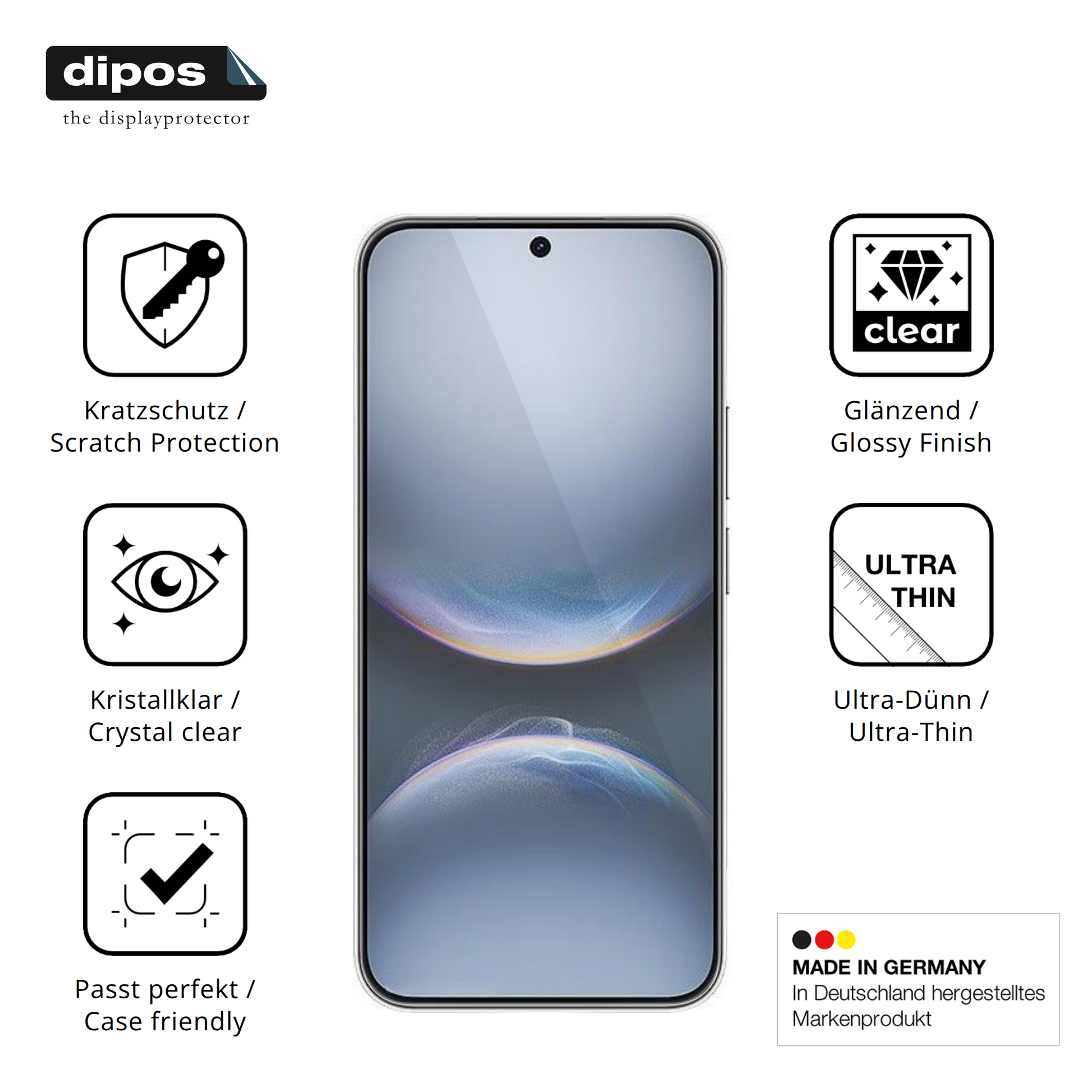 Displayschutz hergestellt in Deutschland, höchste Qualität made in Germany