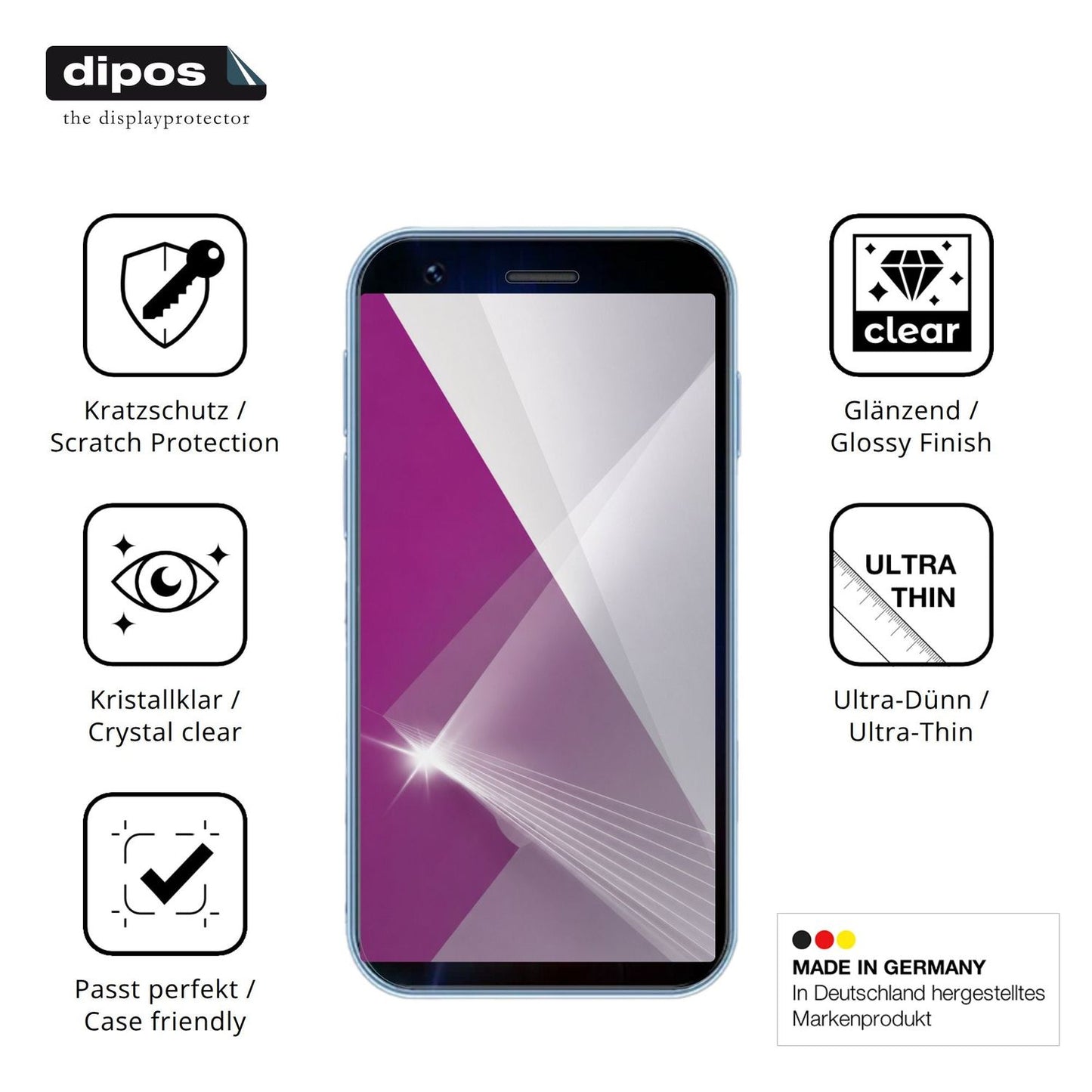 Displayschutz hergestellt in Deutschland, höchste Qualität made in Germany
