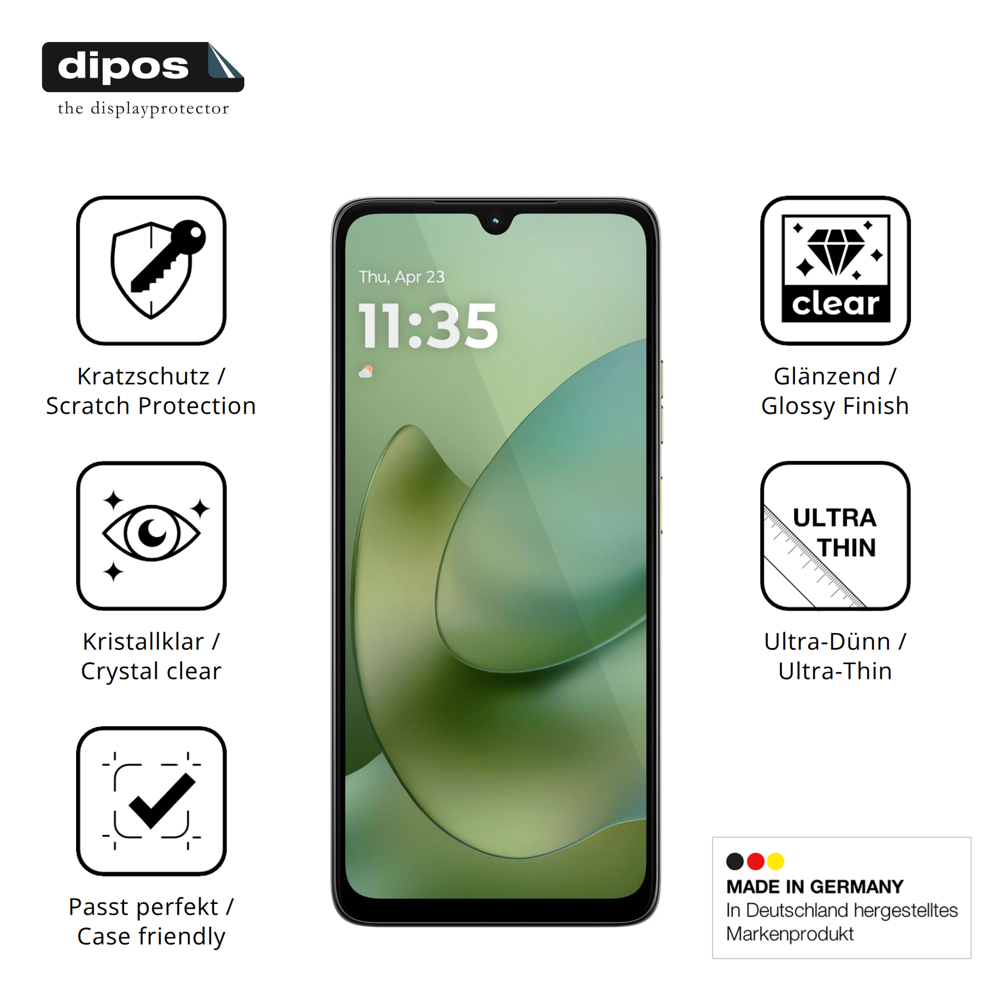 Displayschutz hergestellt in Deutschland, höchste Qualität made in Germany