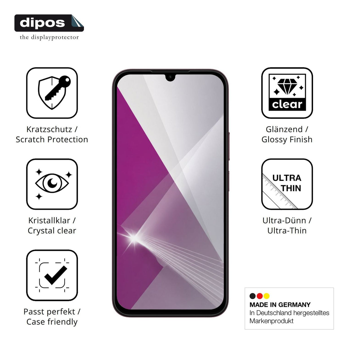 Displayschutz hergestellt in Deutschland, höchste Qualität made in Germany