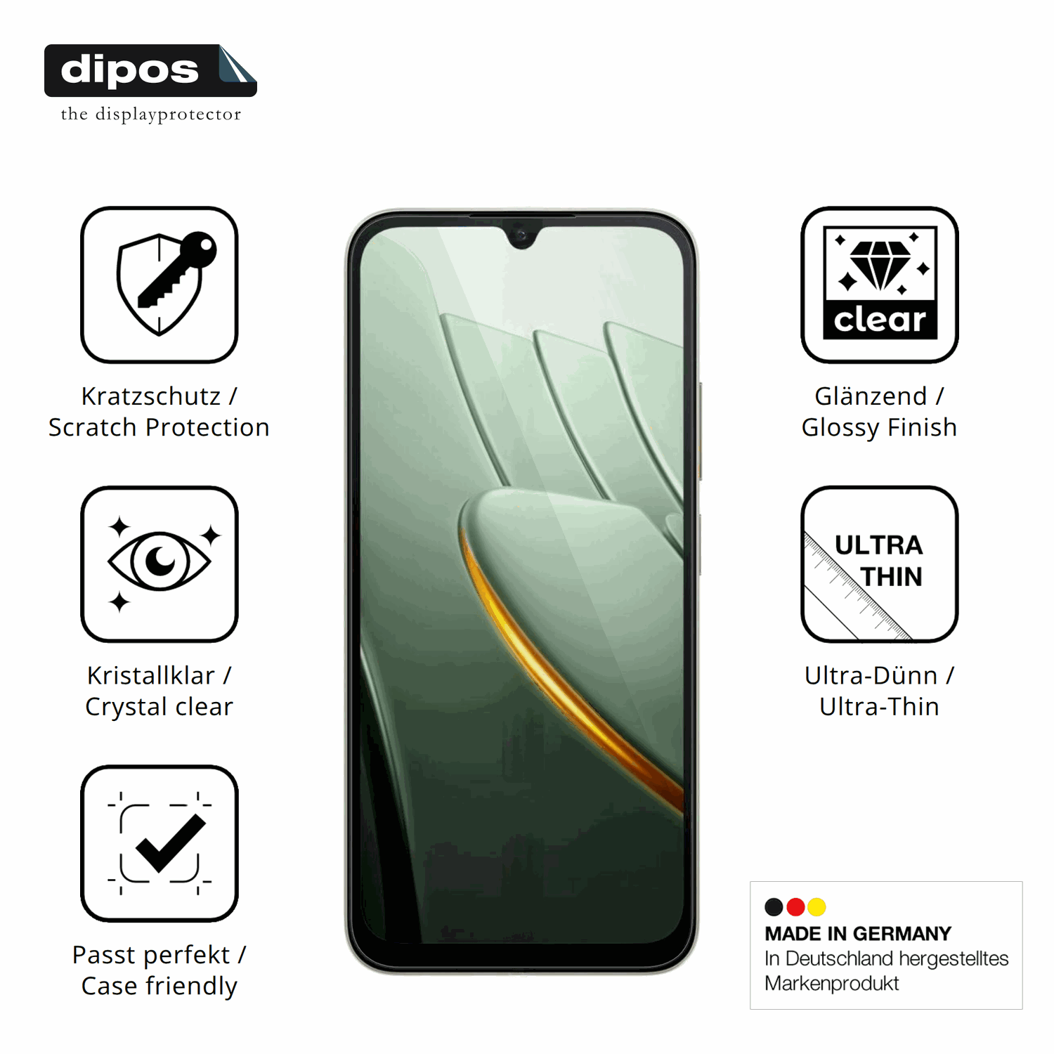 Displayschutz hergestellt in Deutschland, höchste Qualität made in Germany