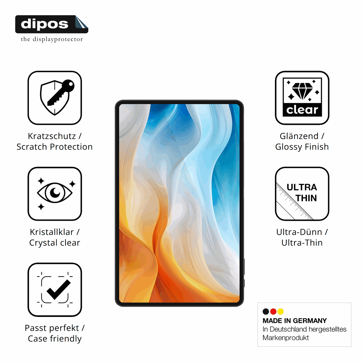 Displayschutz hergestellt in Deutschland, h�chste Qualit�t made in Germany