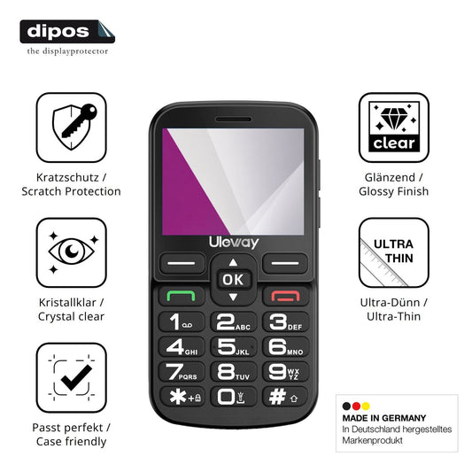 Klare Displayschutzfolie von dipos passend für Tosaju T2401, präziser Zuschnitt und blasenfrei montiert