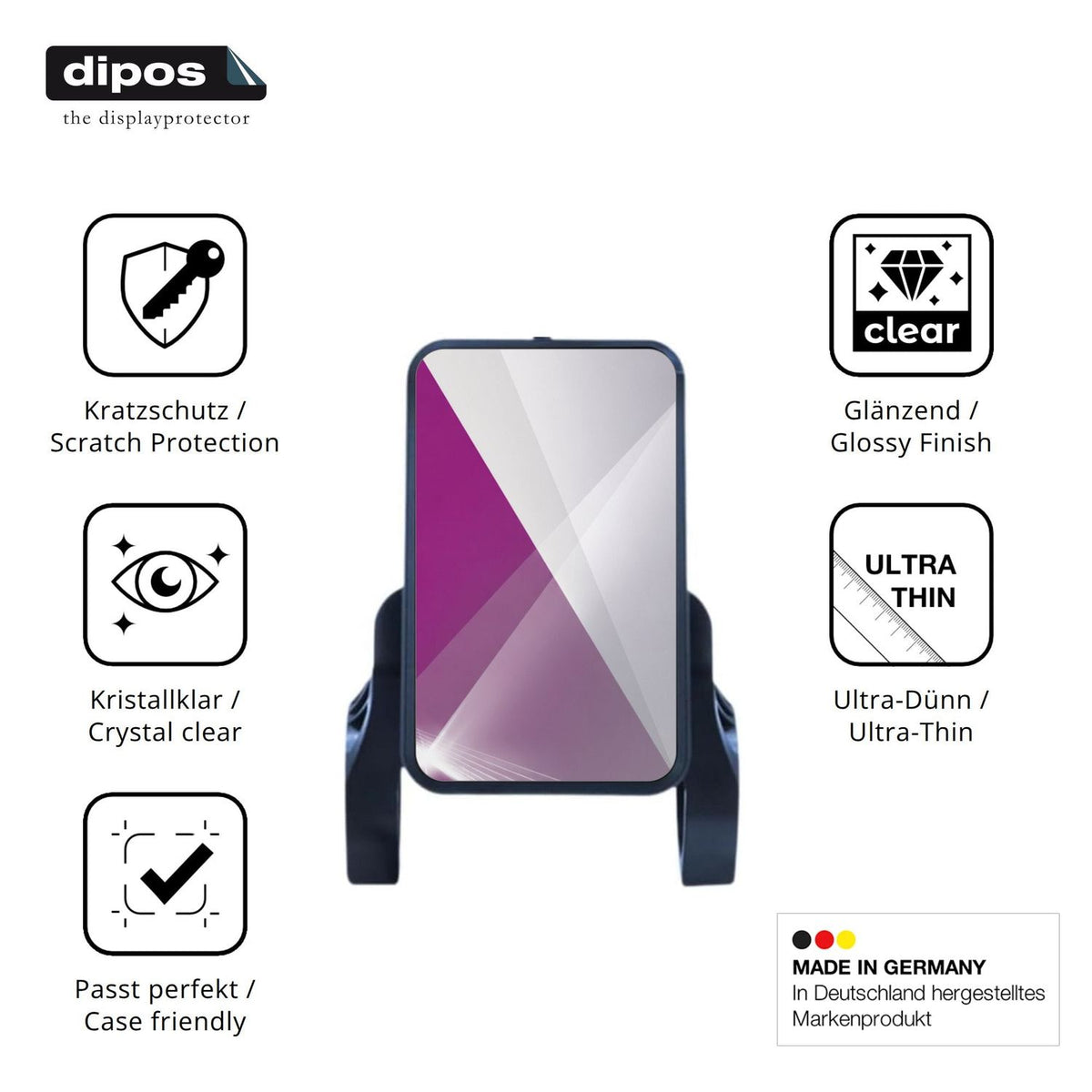 Displayschutz hergestellt in Deutschland, höchste Qualität made in Germany