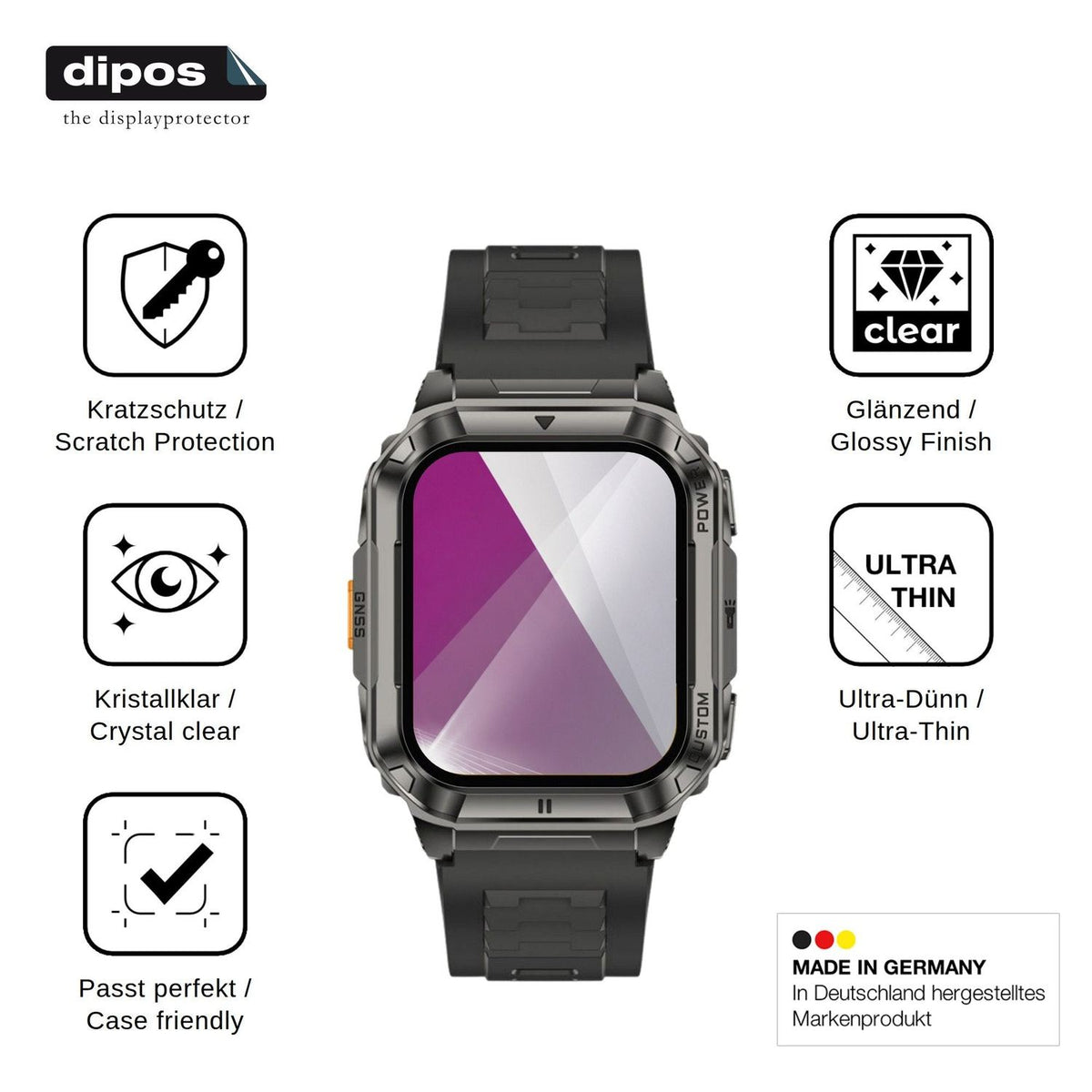 6x Schutzfolie klar für Ulefone Armor Watch Ultra Display-Schutzfolie