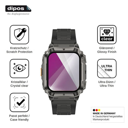 6x Schutzfolie klar für Ulefone Armor Watch Ultra Display-Schutzfolie