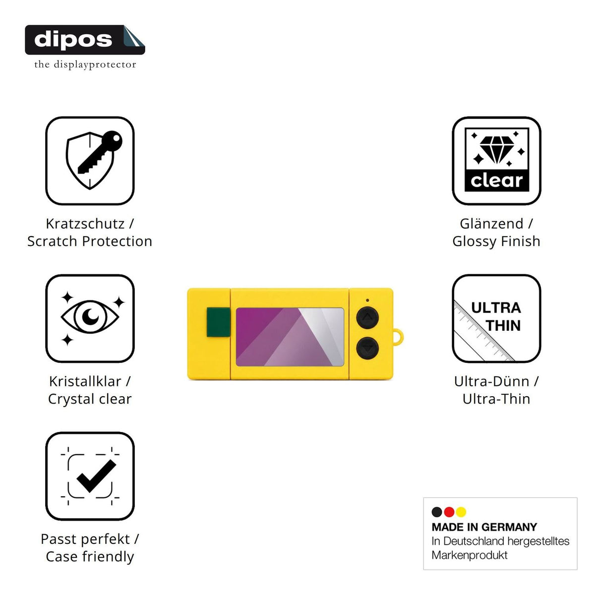 Displayschutz hergestellt in Deutschland, höchste Qualität made in Germany