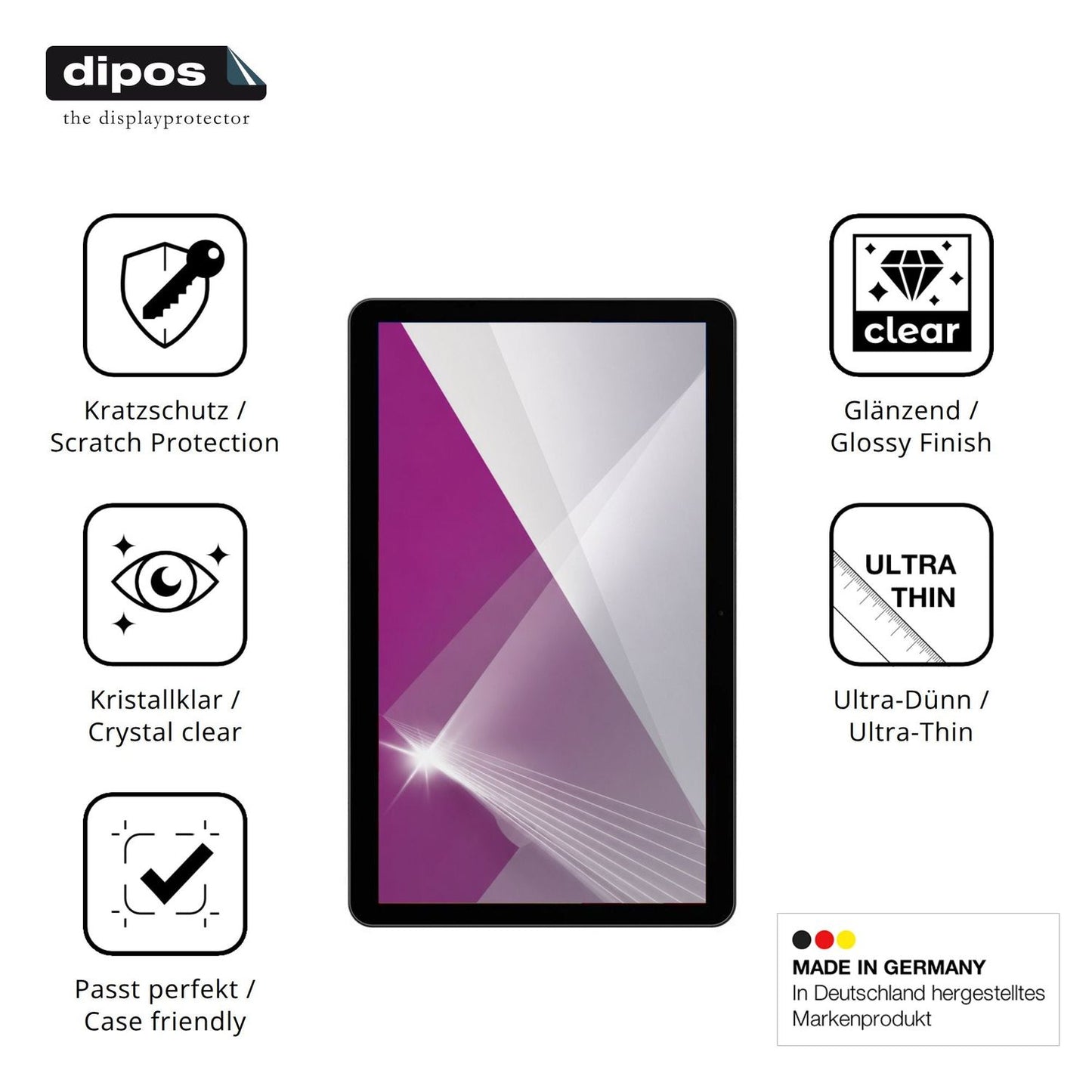 Displayschutz hergestellt in Deutschland, höchste Qualität made in Germany