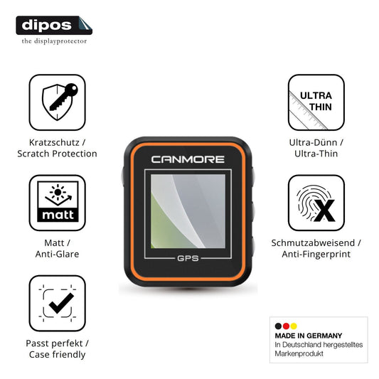 Matte Displayschutzfolie von dipos passend für Canmore H-300, präziser Zuschnitt und blasenfrei montiert