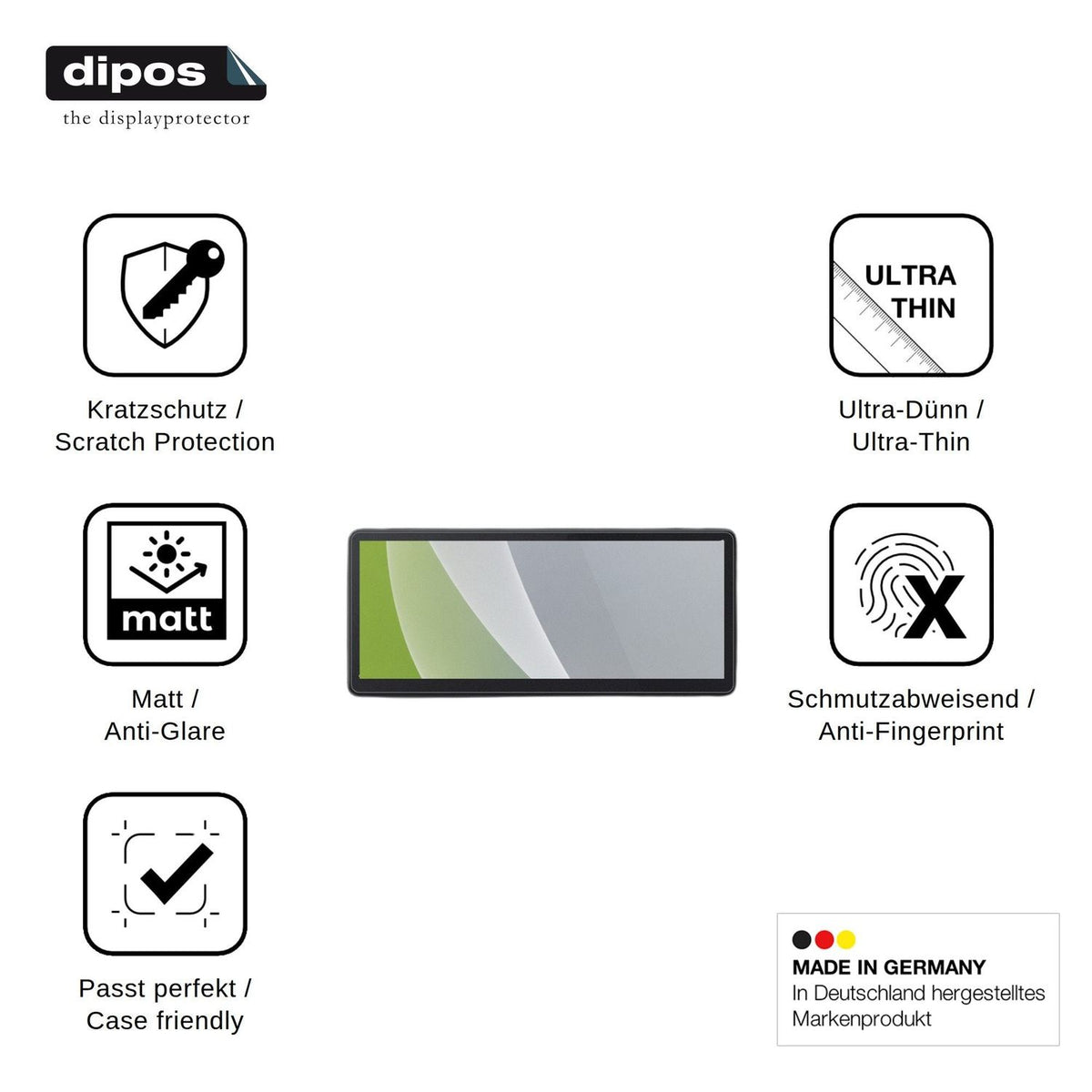 2x Schutzfolie matt für CarpodGo T4 Plus Display-Schutzfolie