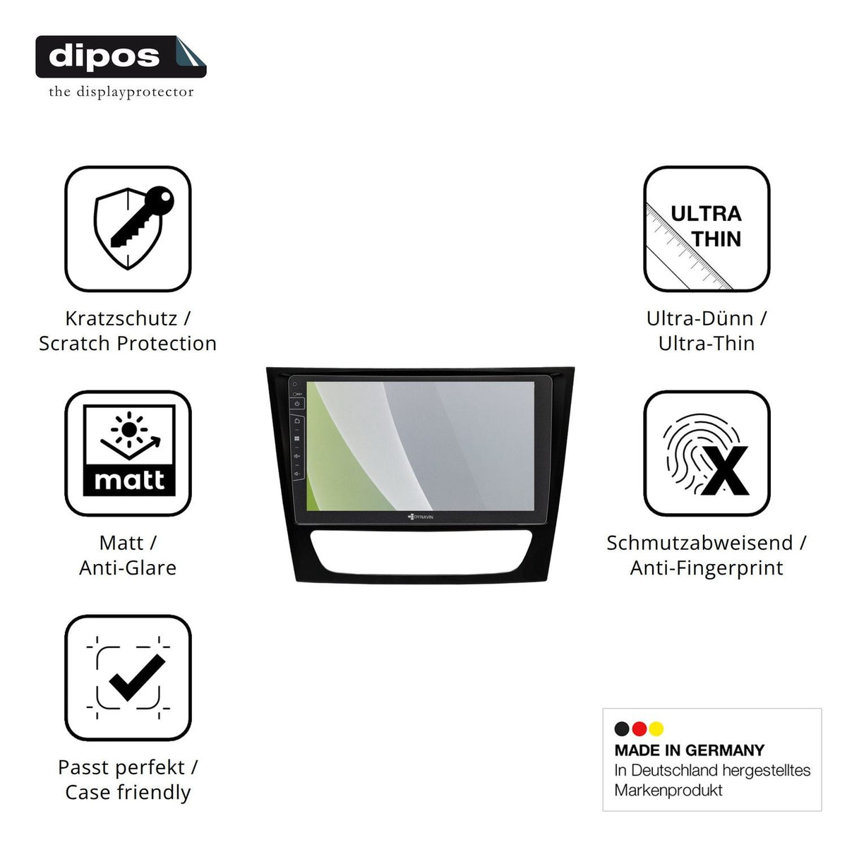 Displayschutz hergestellt in Deutschland, höchste Qualität made in Germany