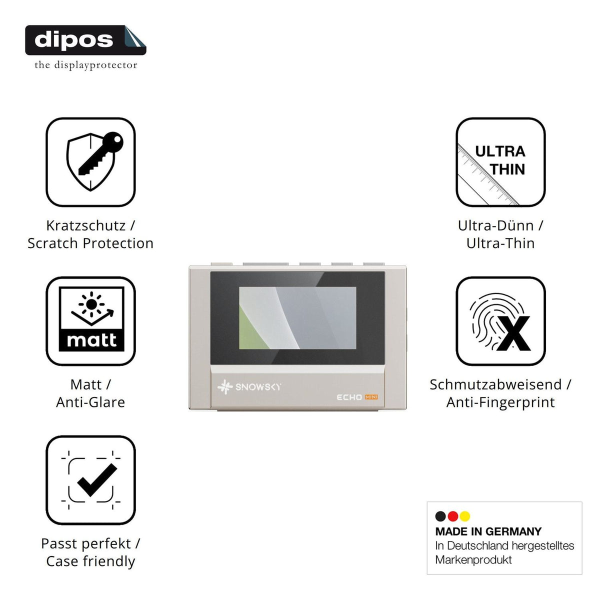 Displayschutz hergestellt in Deutschland, höchste Qualität made in Germany