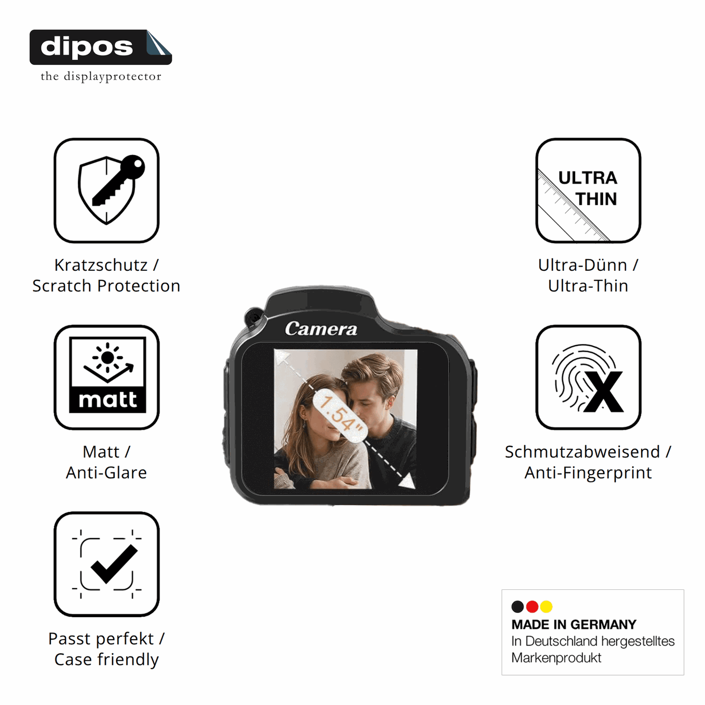 Displayschutz hergestellt in Deutschland, höchste Qualität made in Germany