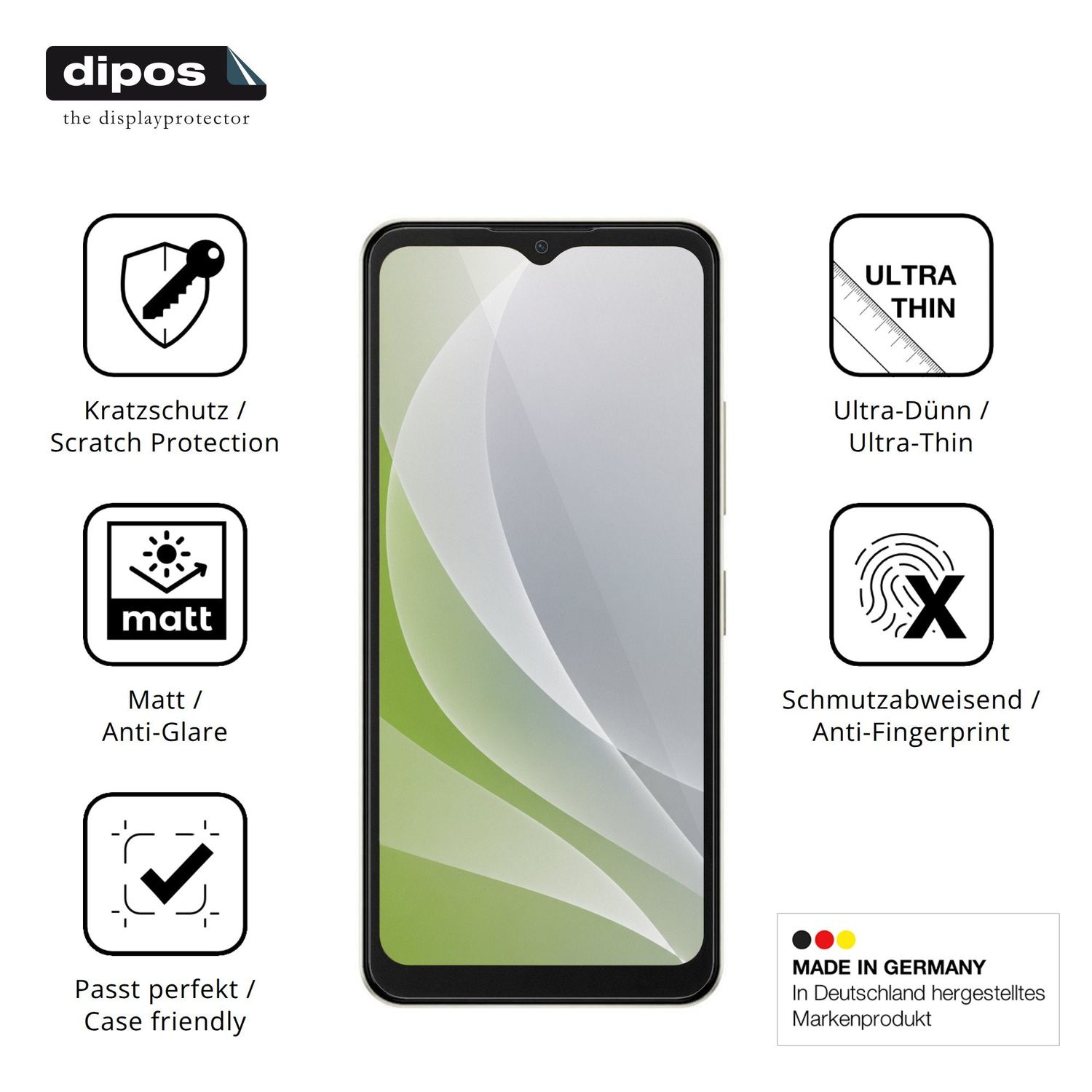 Displayschutz hergestellt in Deutschland, höchste Qualität made in Germany