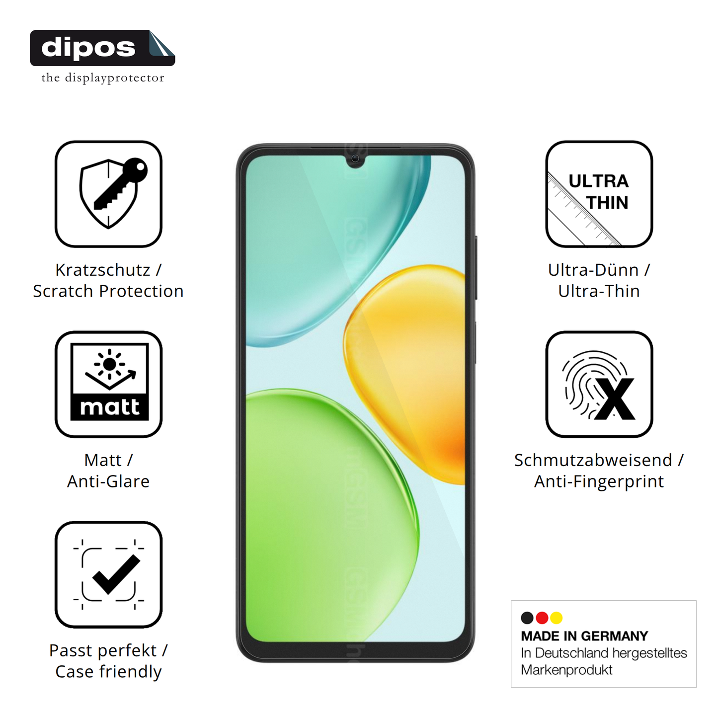 Displayschutz hergestellt in Deutschland, höchste Qualität made in Germany