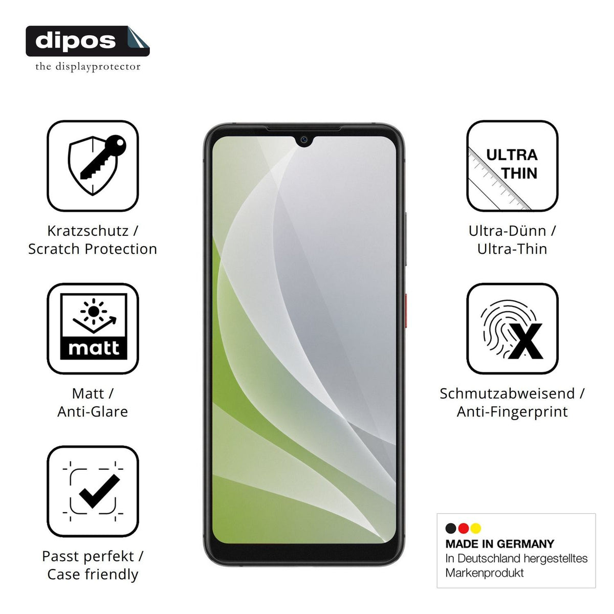 Displayschutz hergestellt in Deutschland, höchste Qualität made in Germany