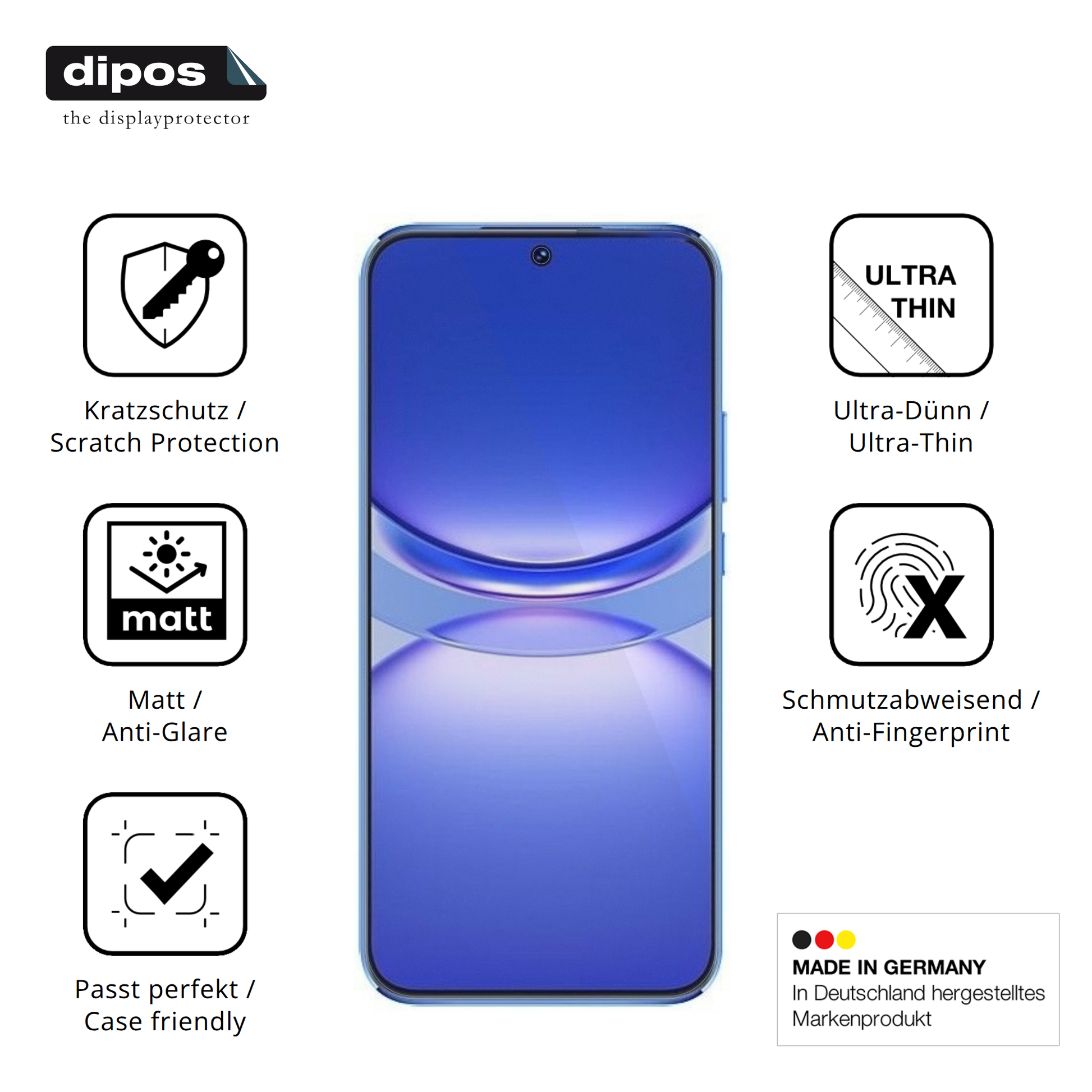 Displayschutz hergestellt in Deutschland, höchste Qualität made in Germany