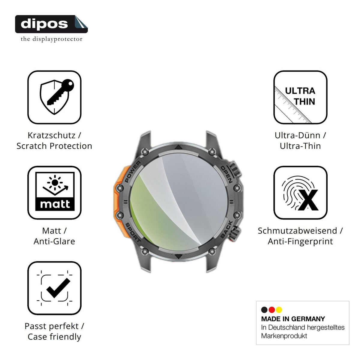 Displayschutz hergestellt in Deutschland, höchste Qualität made in Germany
