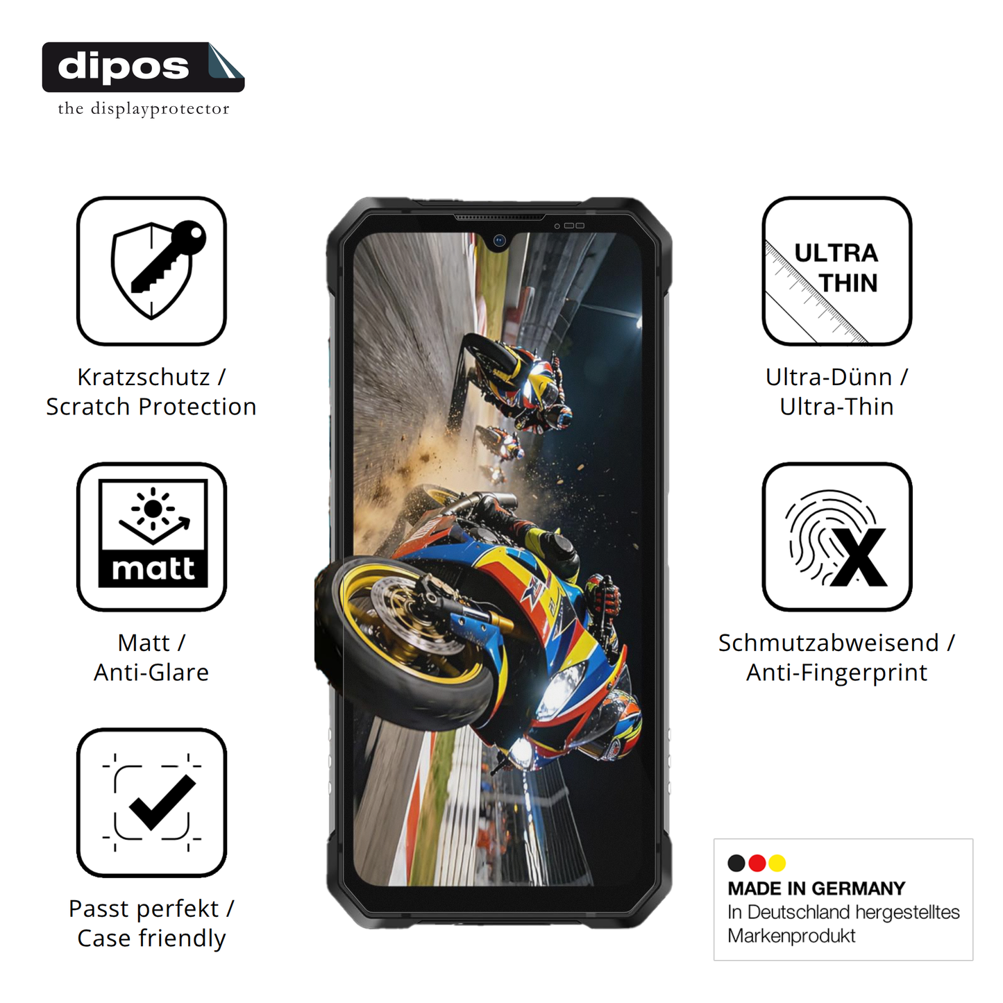 Displayschutz hergestellt in Deutschland, höchste Qualität made in Germany