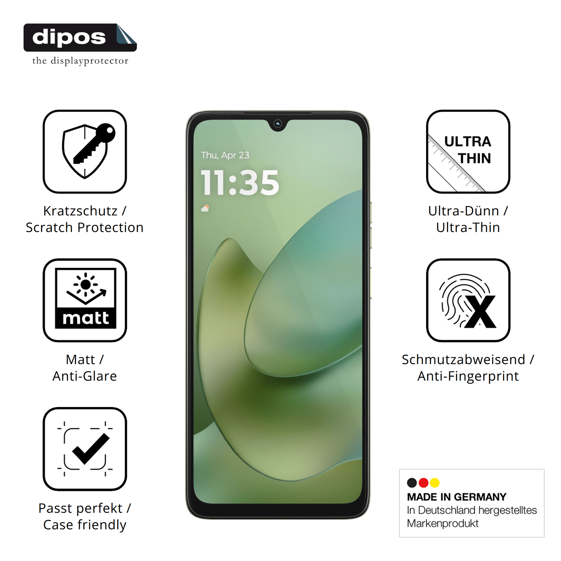 Displayschutz hergestellt in Deutschland, höchste Qualität made in Germany