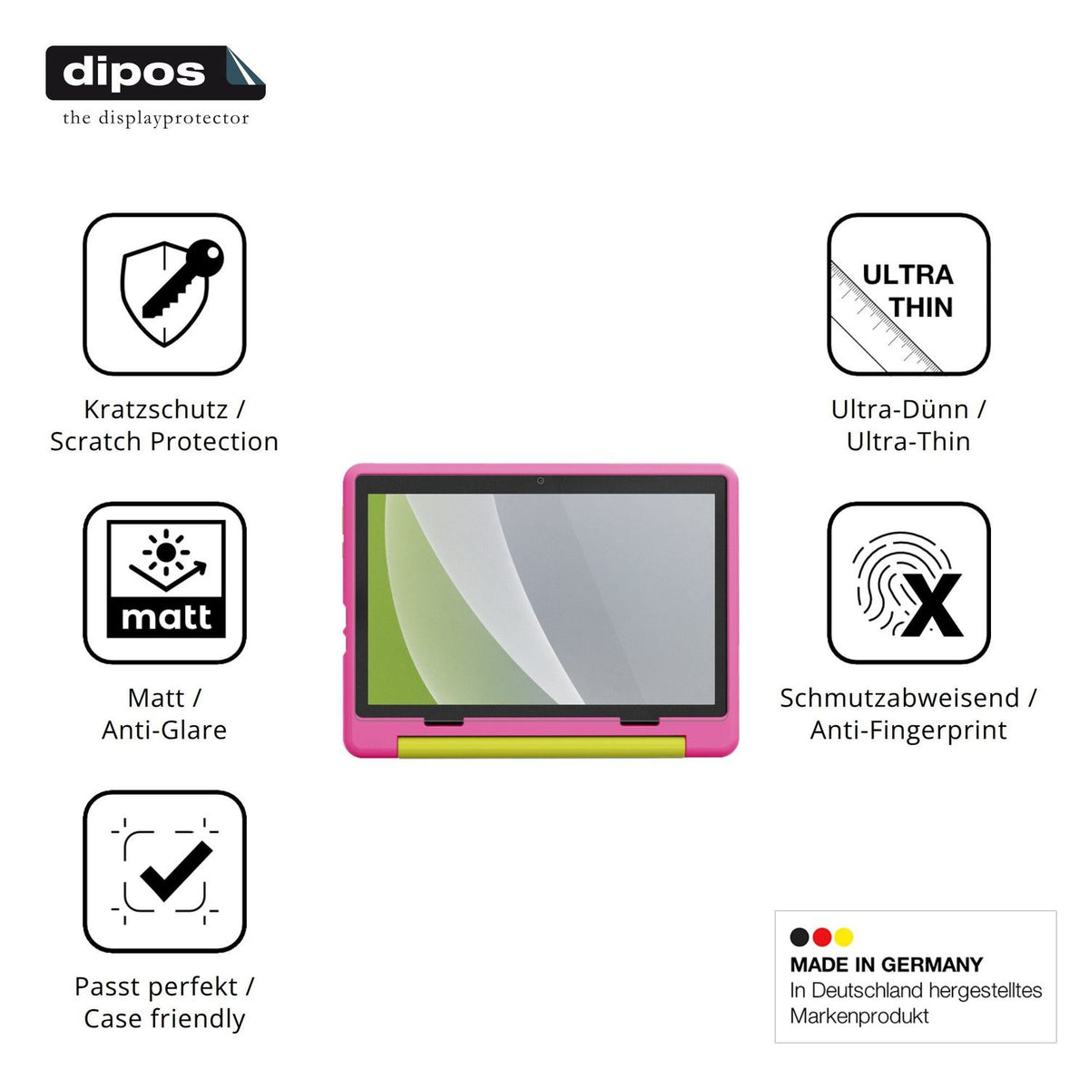 Displayschutz hergestellt in Deutschland, höchste Qualität made in Germany