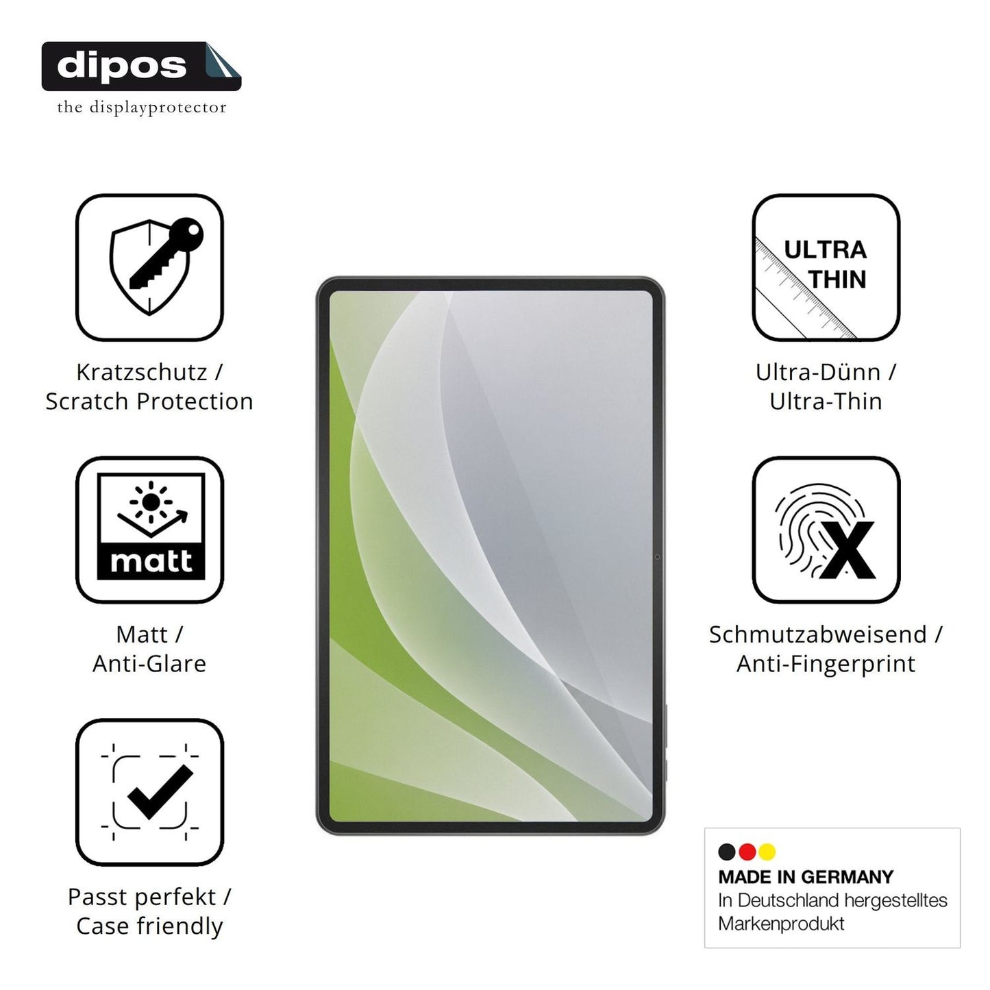 Displayschutz hergestellt in Deutschland, höchste Qualität made in Germany