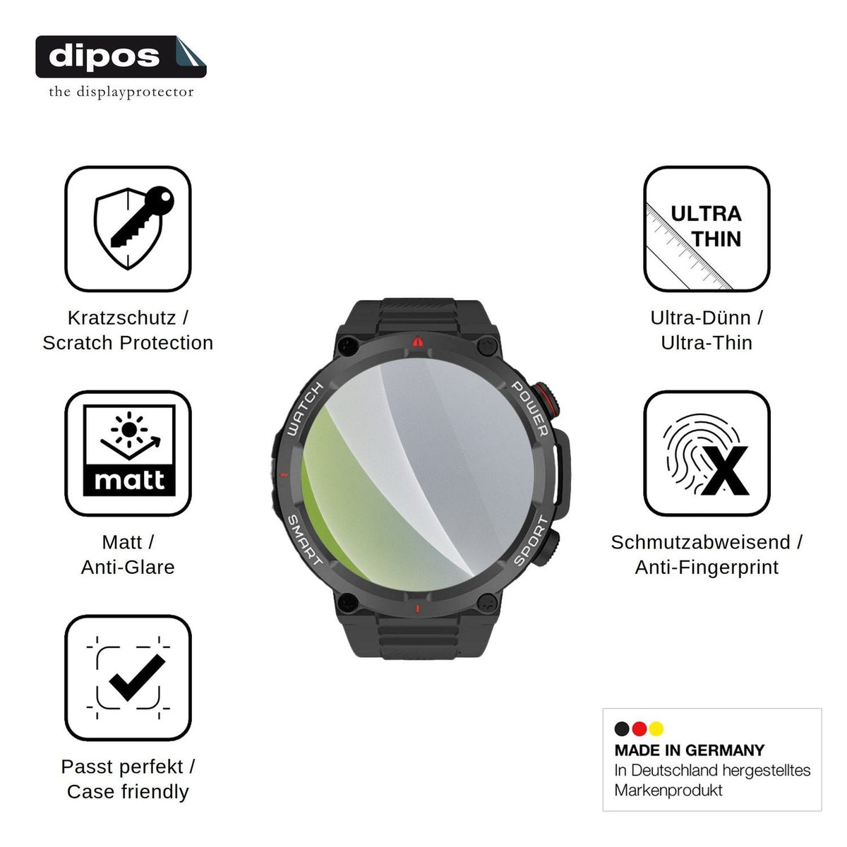 6x Schutzfolie matt für Neow W-Watch 1.39 Display-Schutzfolie