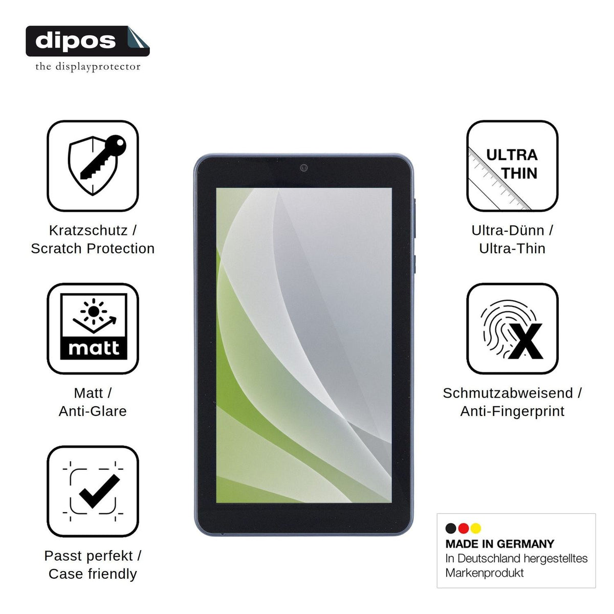 2x Schutzfolie matt für ONN Surf Tablet 7 Display-Schutzfolie