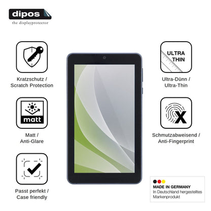 2x Schutzfolie matt für ONN Surf Tablet 7 Display-Schutzfolie