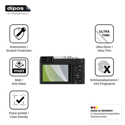 4x Schutzfolie matt für Panasonic Lumix DC-TZ96 Display-Schutzfolie