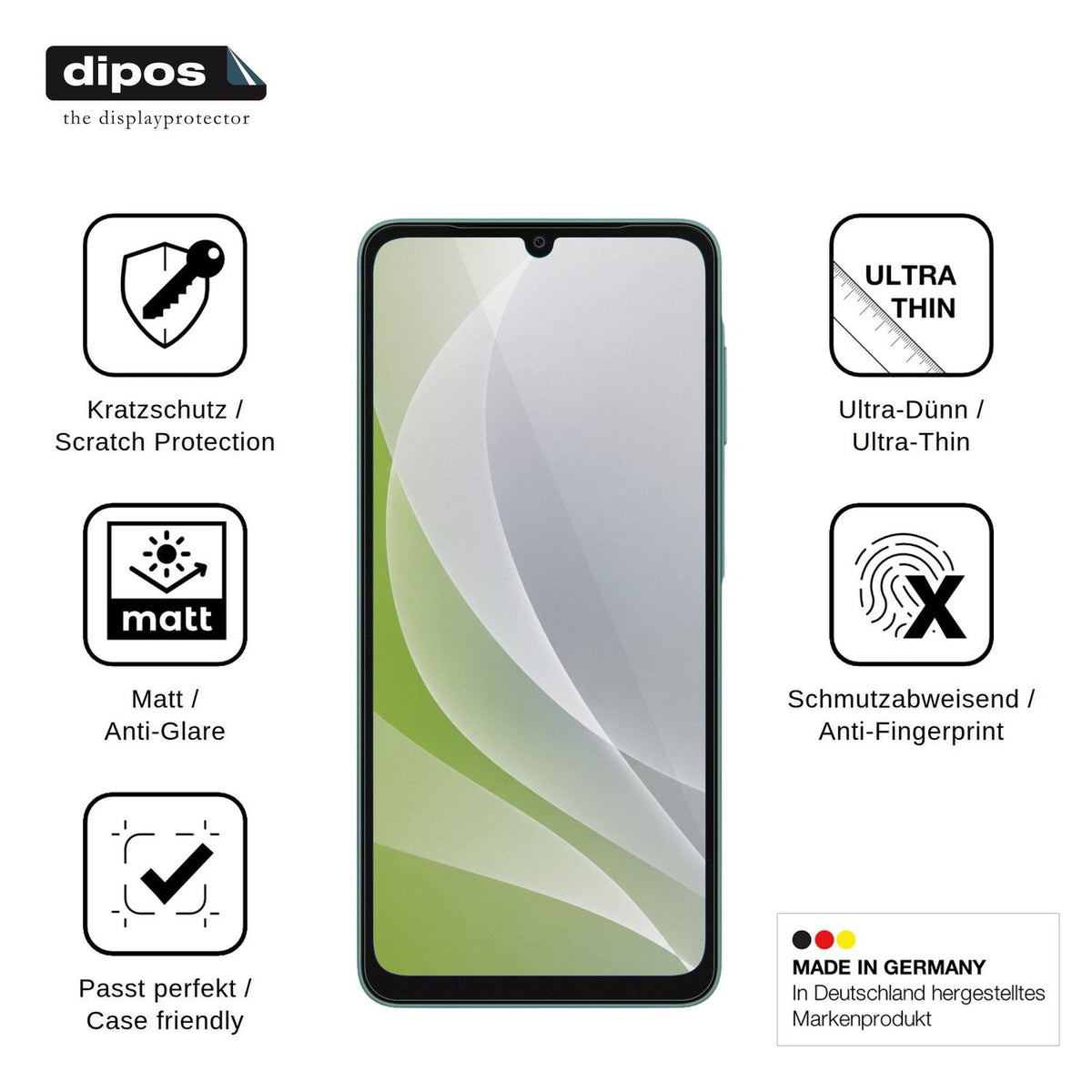 4x Schutzfolie matt für Samsung Galaxy A08 Display-Schutzfolie