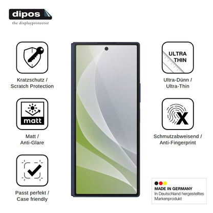 4x Schutzfolie matt für Samsung Galaxy Z Fold6 Aussenseite Display-Schutzfolie