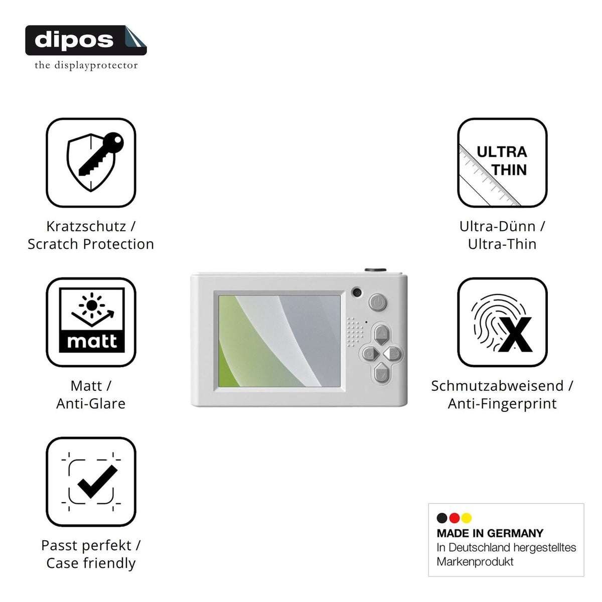 Displayschutz hergestellt in Deutschland, höchste Qualität made in Germany