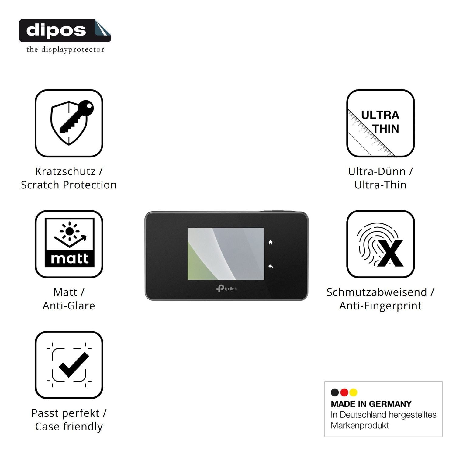 Displayschutz hergestellt in Deutschland, höchste Qualität made in Germany