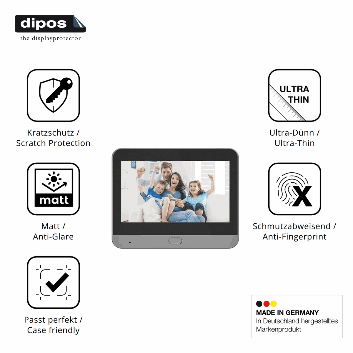 Displayschutz hergestellt in Deutschland, höchste Qualität made in Germany