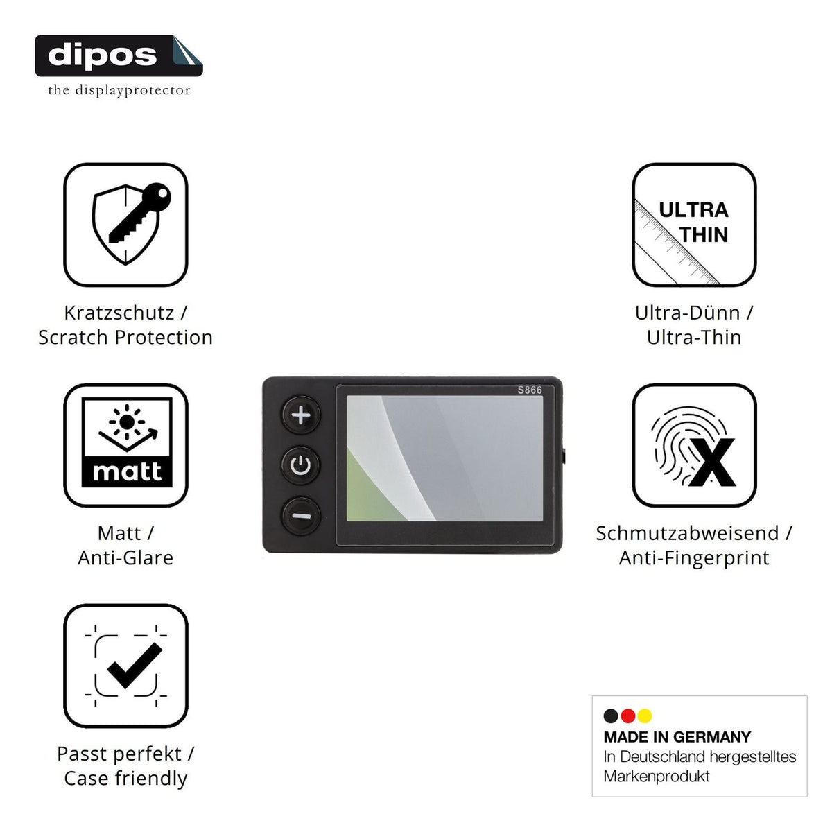 Displayschutz hergestellt in Deutschland, höchste Qualität made in Germany