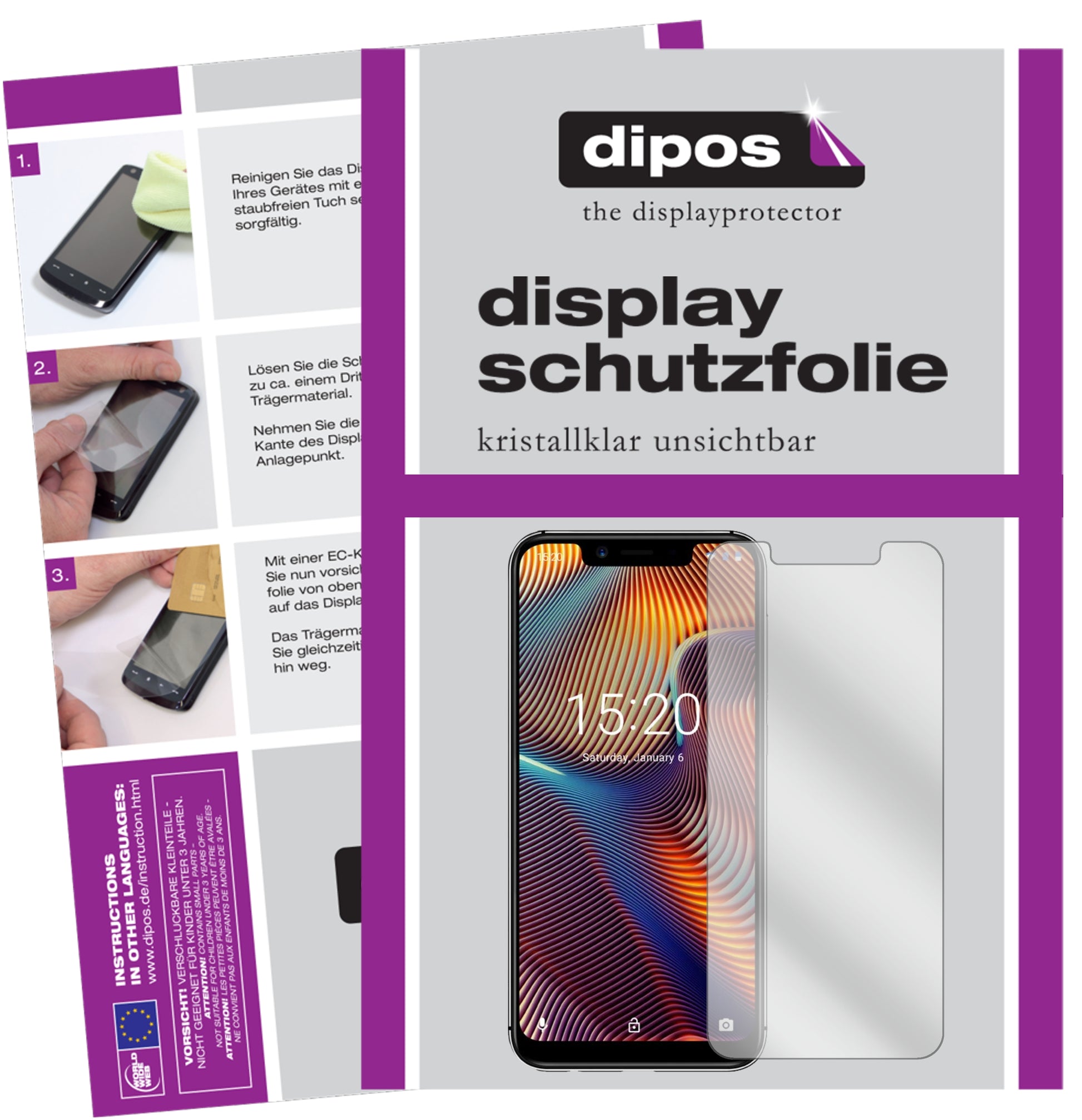 Kristallklare, dünne Schutzfolie: Kratzfest & passgenau für Umidigi-A3 Pro (2018)